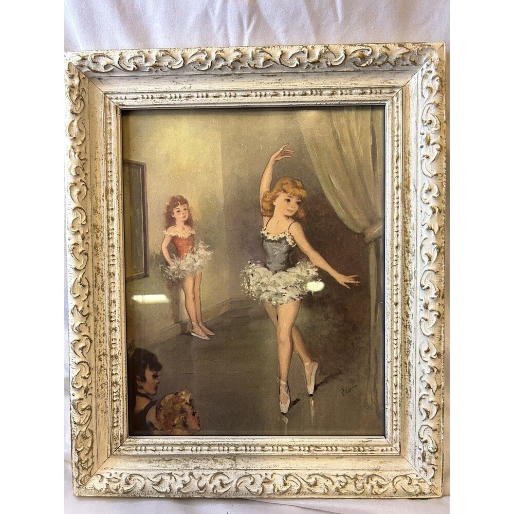 Vintage Barbizon Style Wood Frame 8 X 10 With Ballerina Print